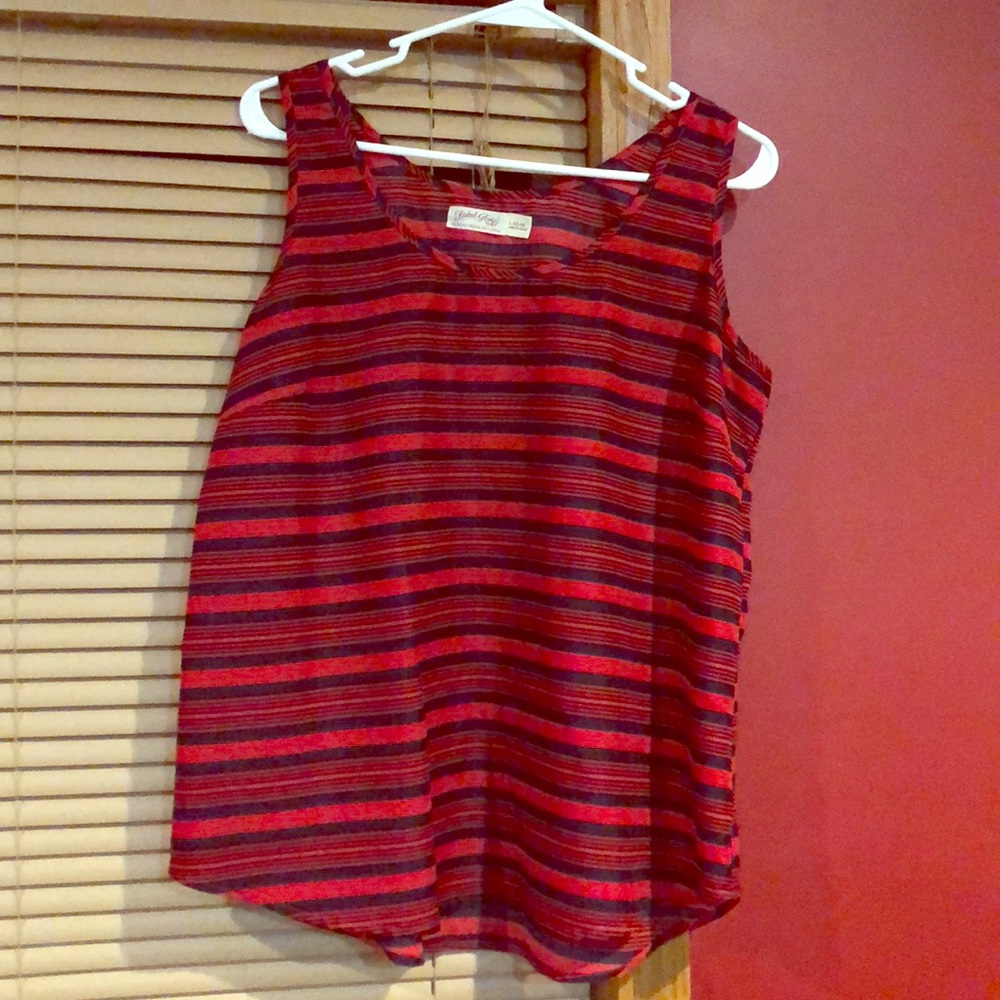 Red and blue striped tank top